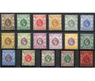 SG100-116. 1912 Set of 17. Choice superb fresh mint...